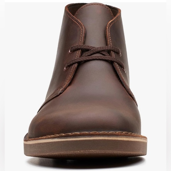 Clarks men's Bushacre 2 Lace Up Chukka Boot Dark Brown Leather US 11 1… - Picture 2 of 15
